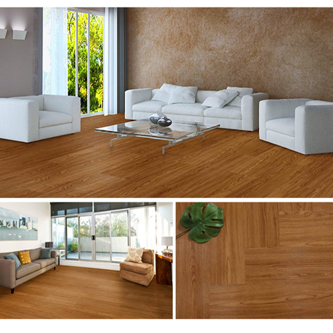 Peel-and-Stick Vinyl Floor Planks in Warm Oak Brown