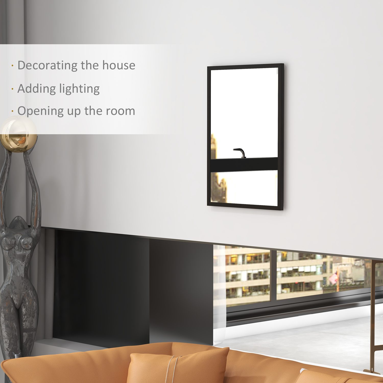 A Clean Black-Framed Mirror That Works in Any Room of the House