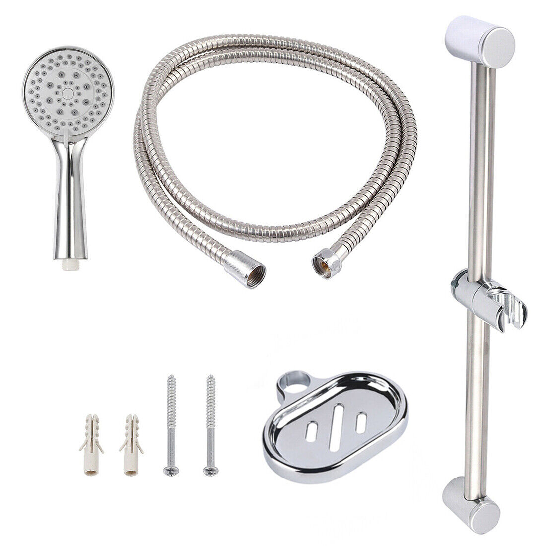 Adjustable Chrome Shower Riser Kit for Bathrooms