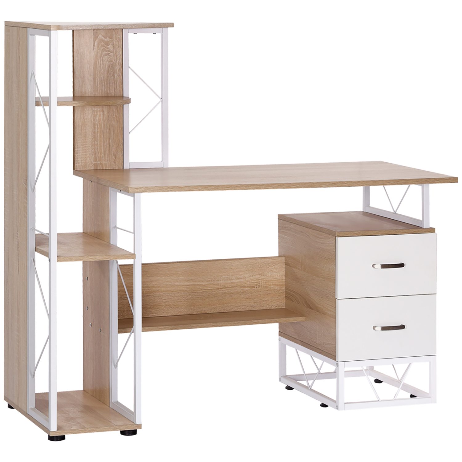Oak Desk & Bookshelf