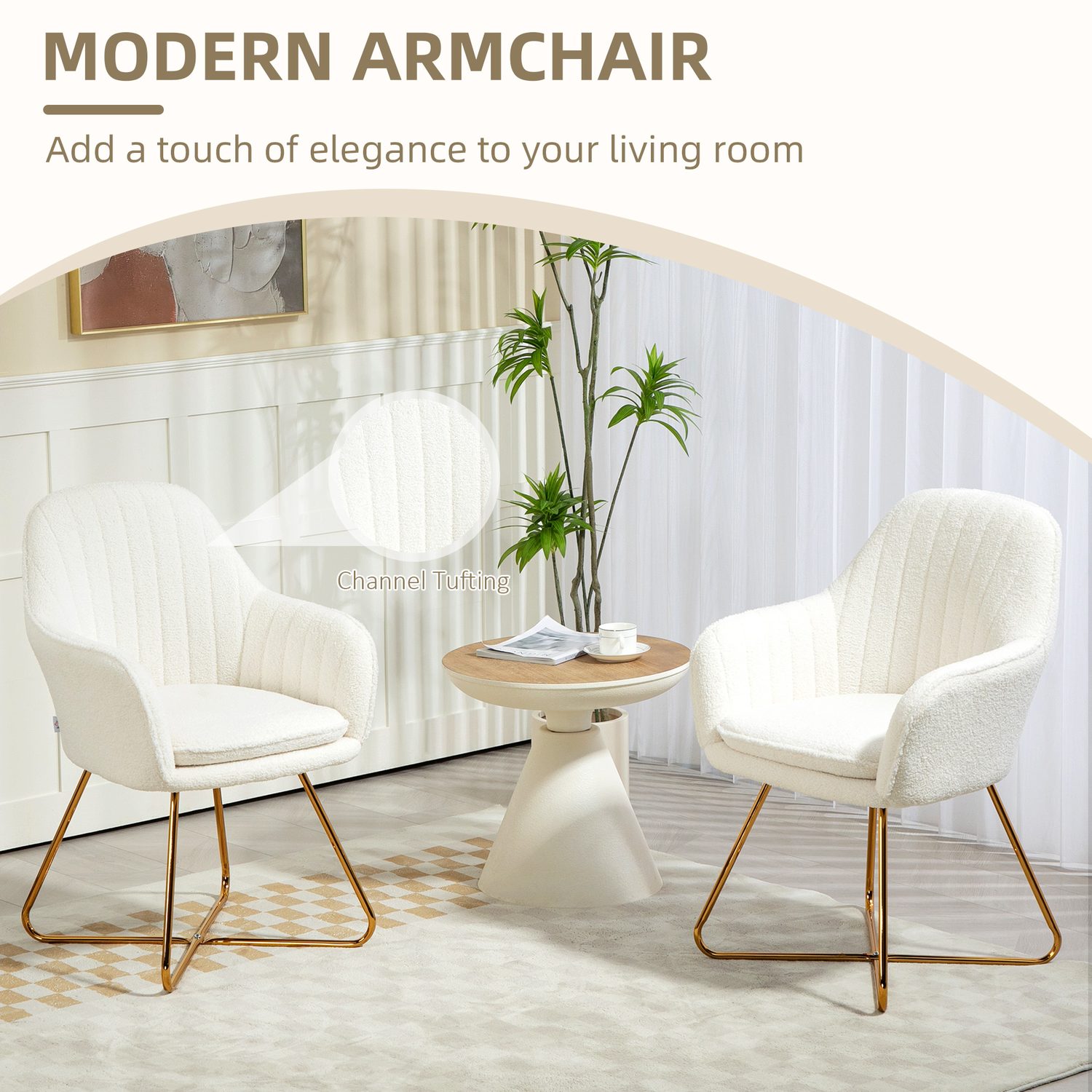 Cream Sherpa Chairs