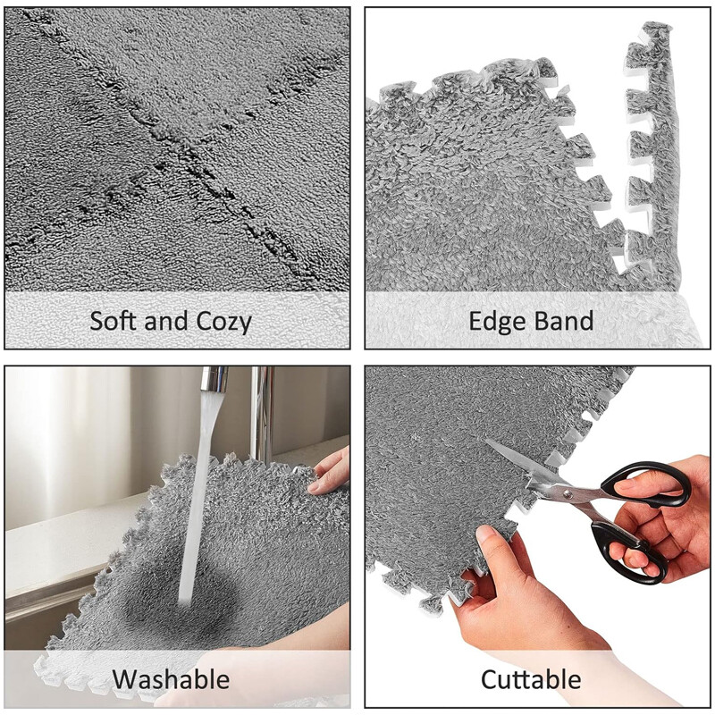 Soft Interlocking Plush Carpet Tiles