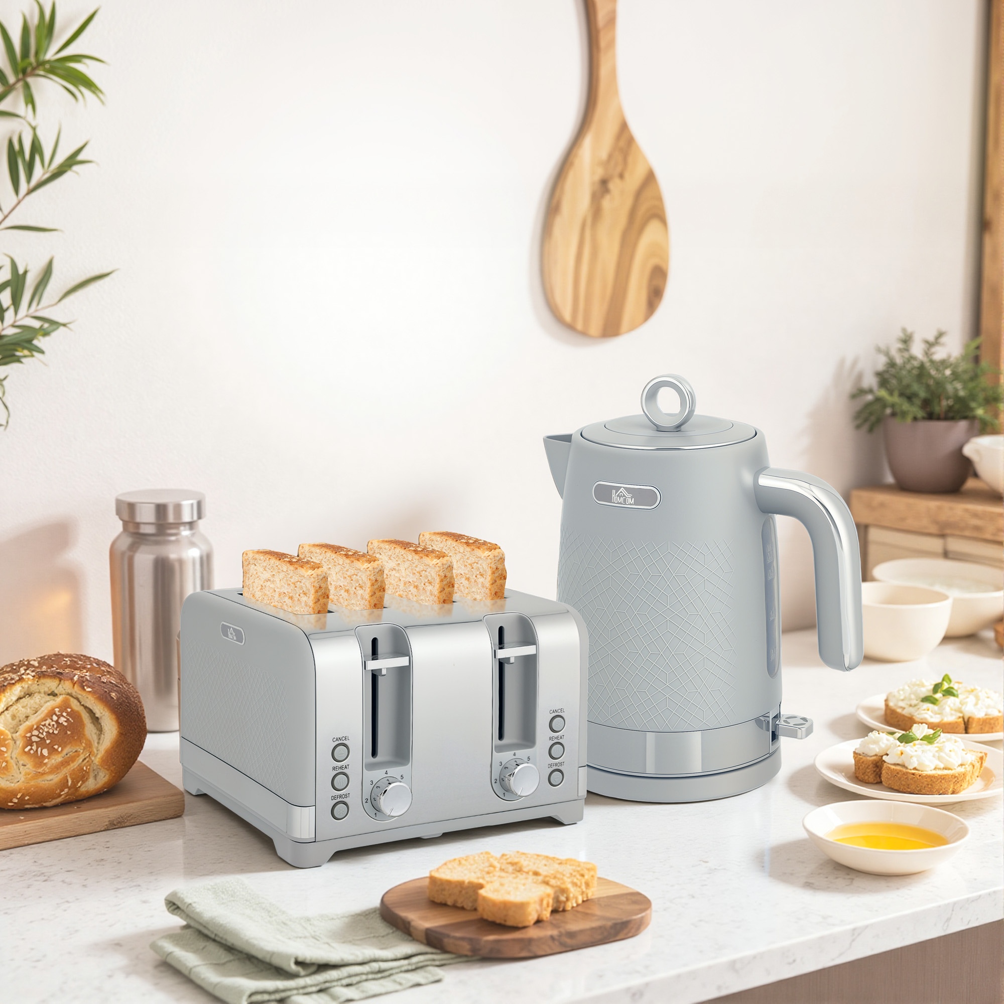 Sleek Grey Breakfast Set
