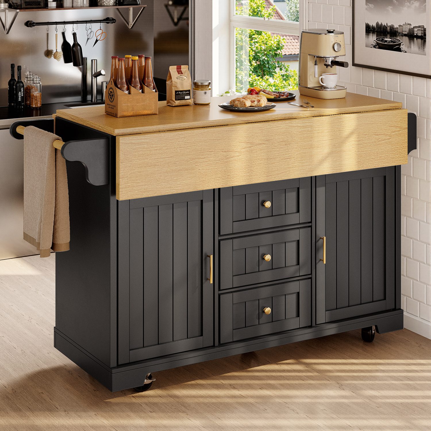 Extendable Kitchen Island Trolley for Ultimate Versatility