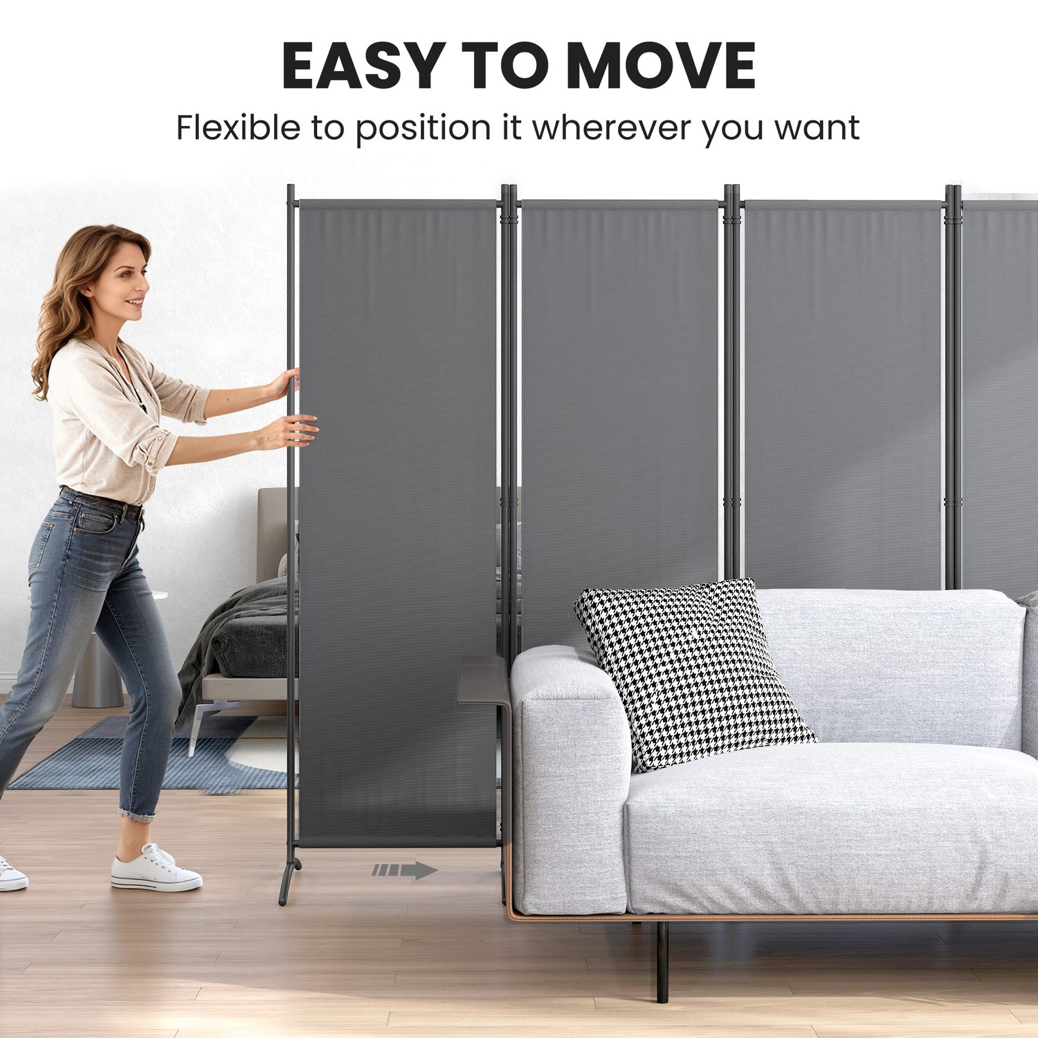 4-Panel Folding Room Divider