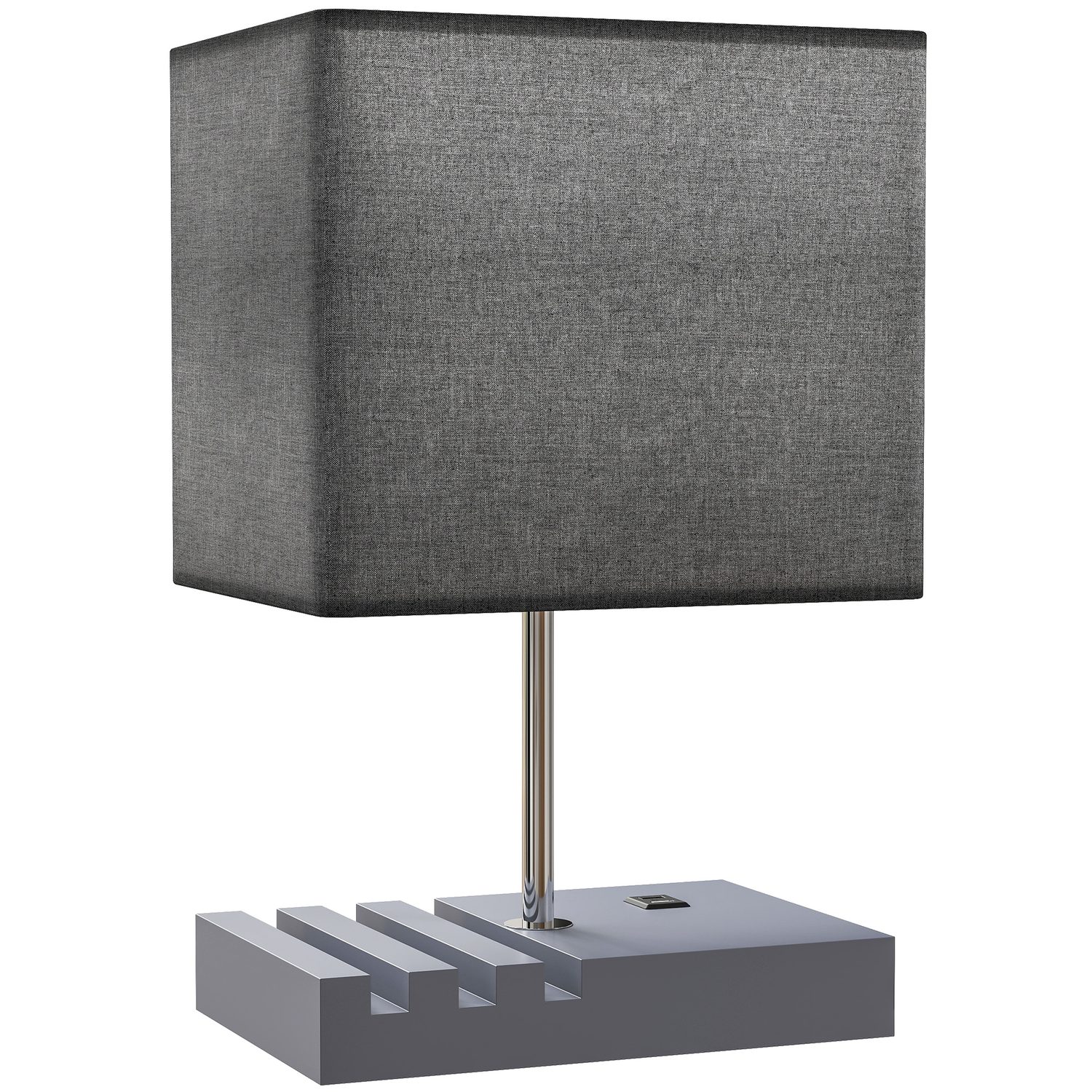 Bedside lamp with USB-A and USB-C charging built into the base
