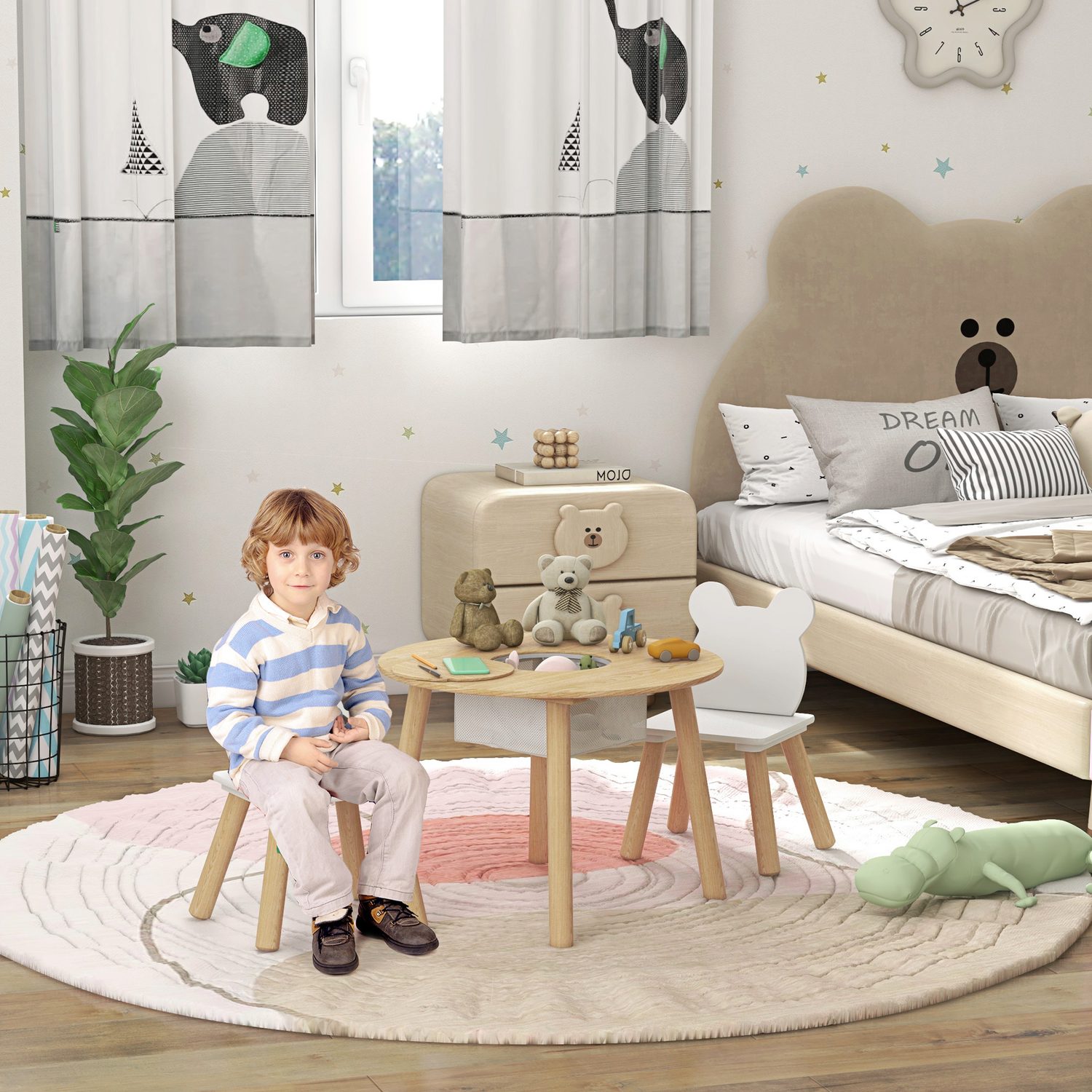 Bear-Themed Kids Table Set