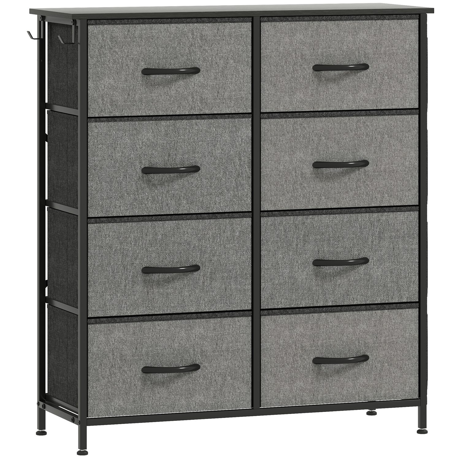 8-Drawer Charcoal Fabric Chest