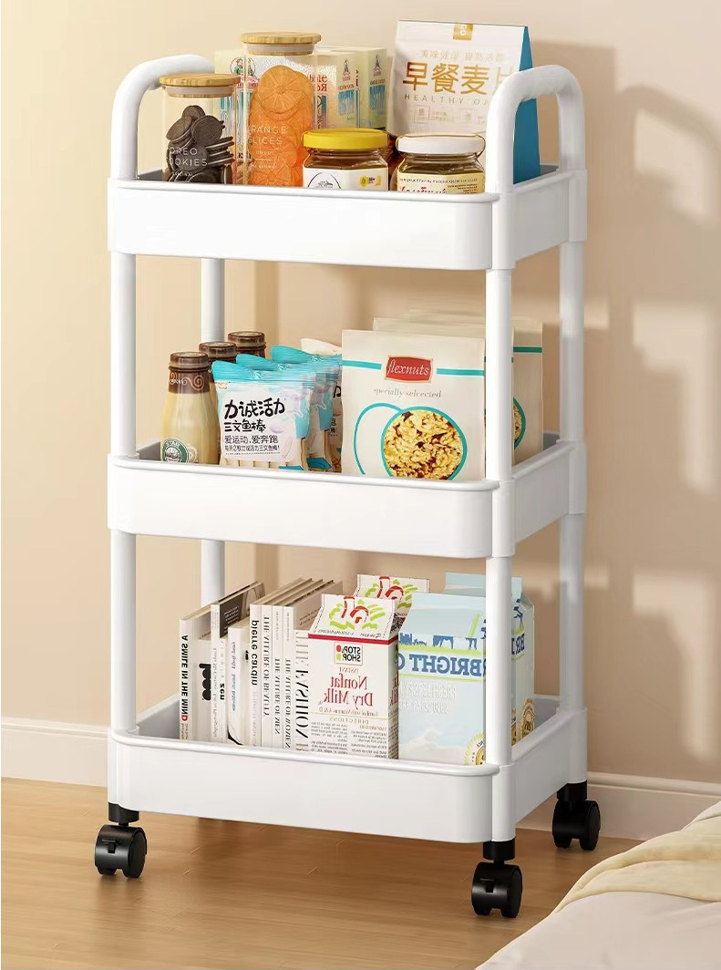 3-Tier Slim Rolling Storage Trolley