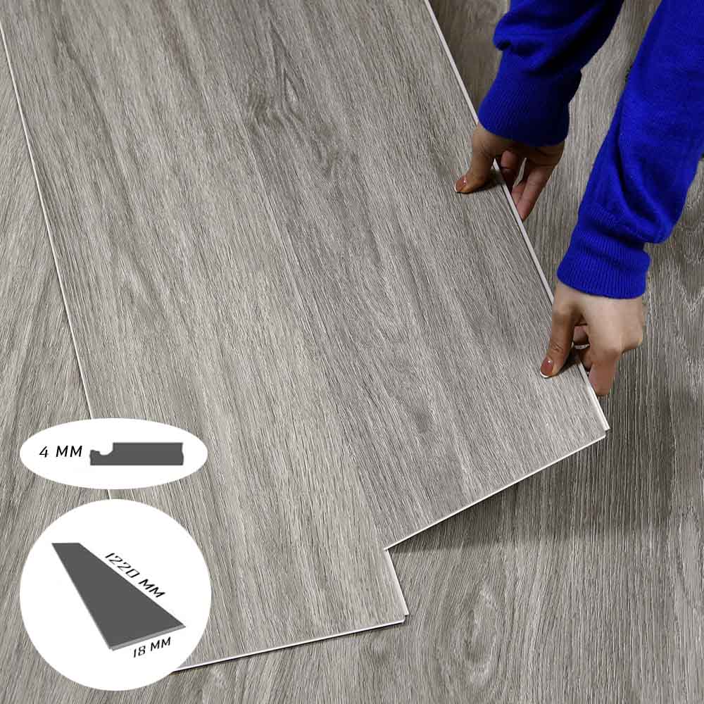 Light Grey SPC Click Flooring That Floats Without Adhesive