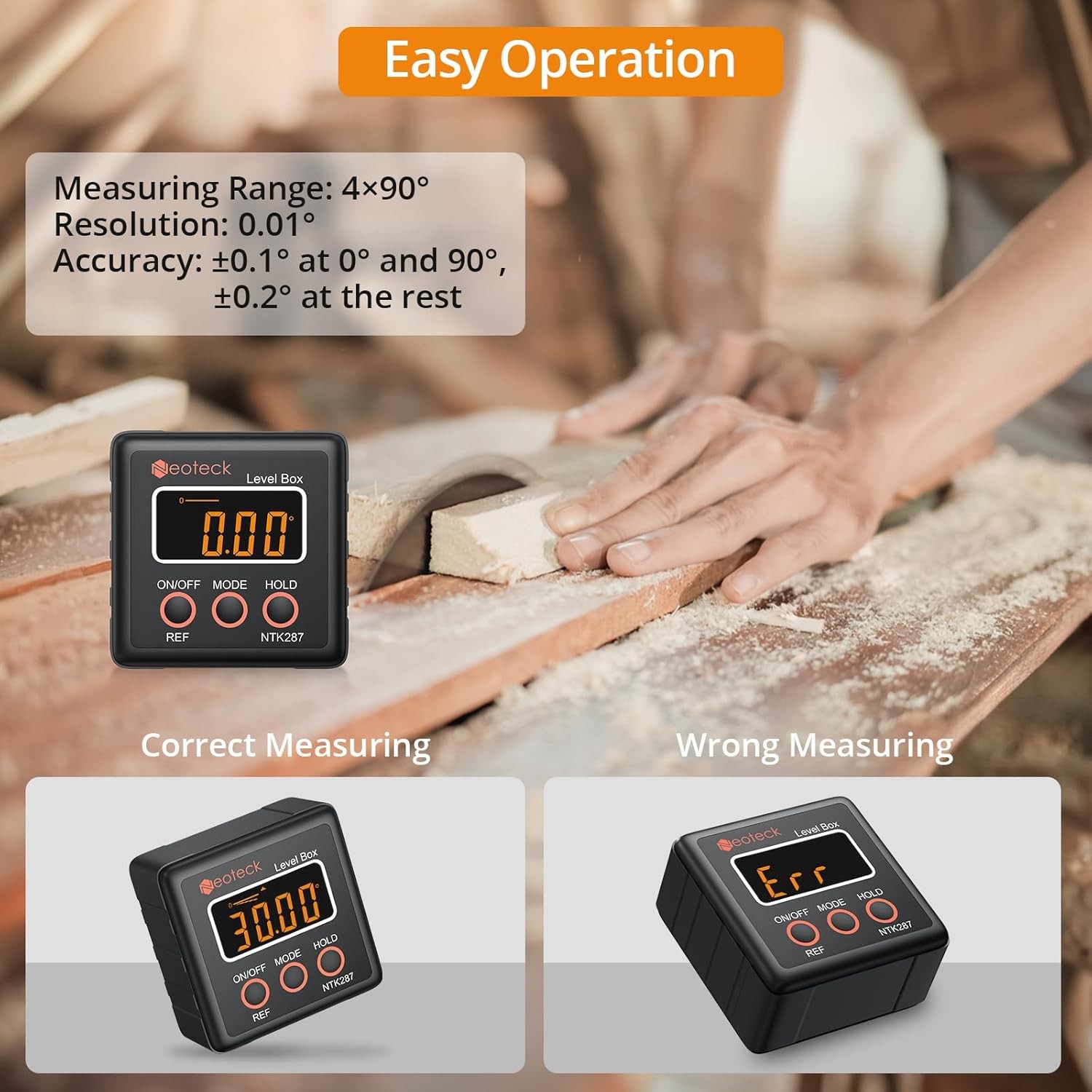 Digital angle finder for checking slopes and bevels