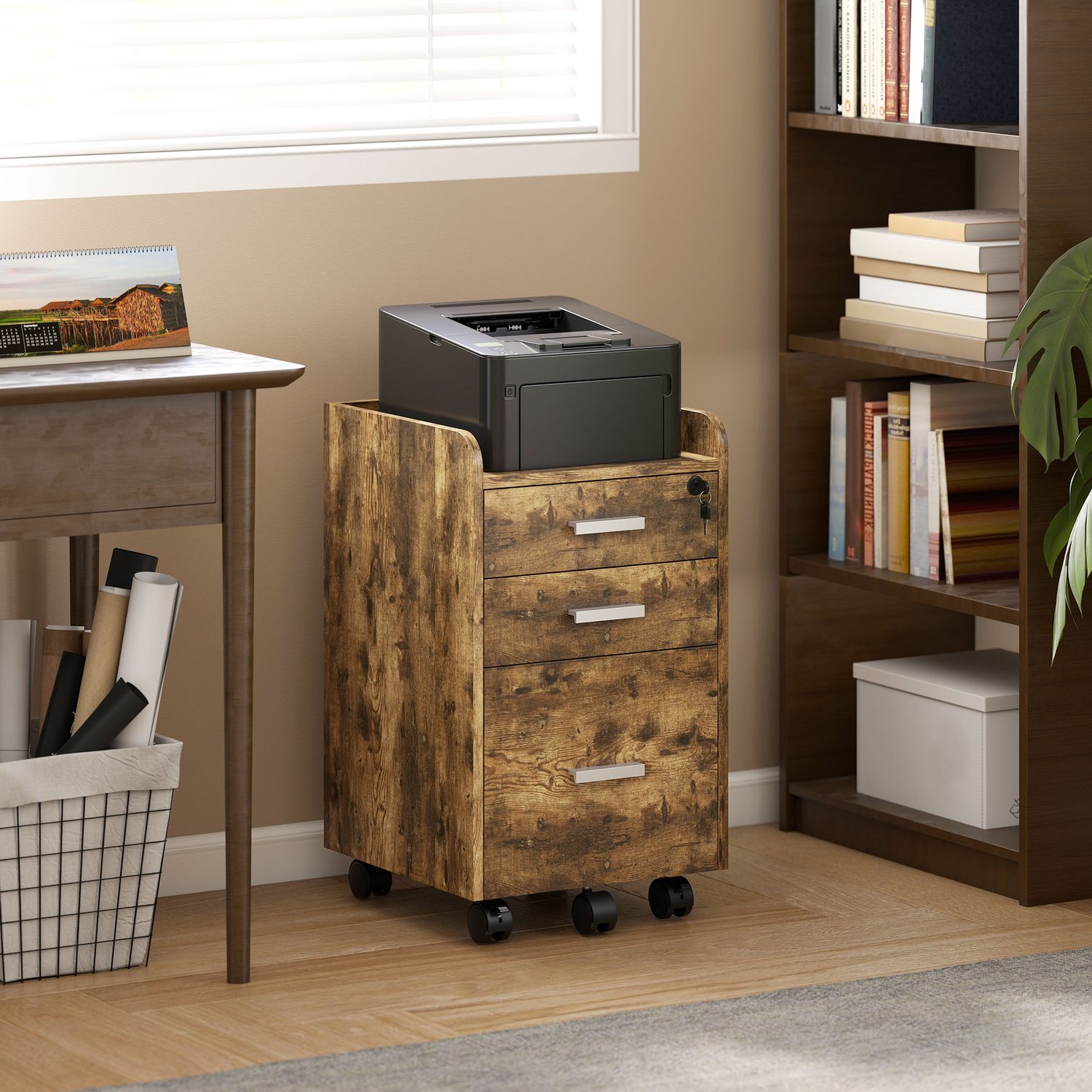 Rustic 3-Drawer Filing Cabinet