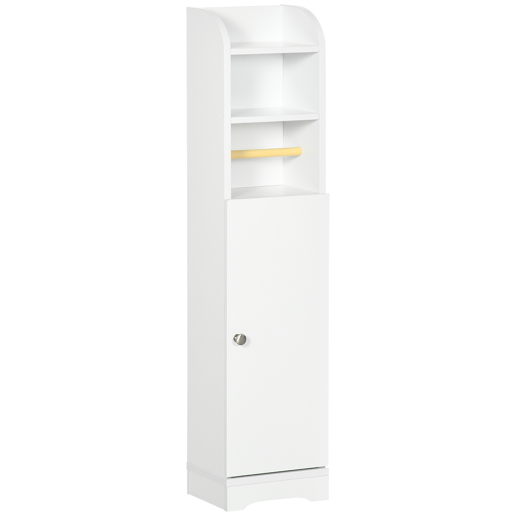 A Slim White Bathroom Cabinet for Tight Spaces