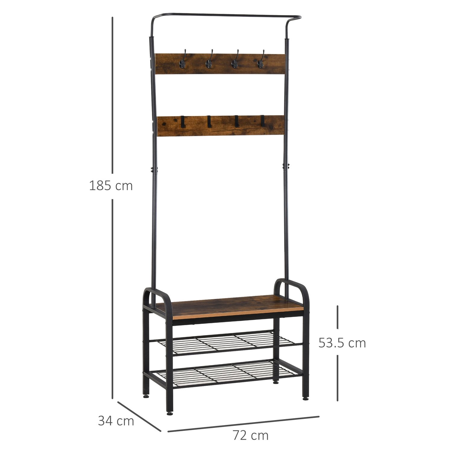 The hallway coat stand that does four jobs at once