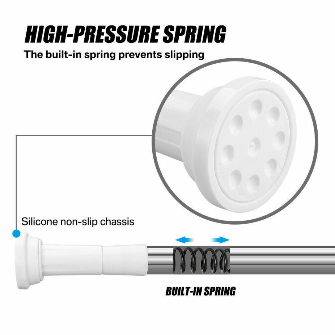No-Drill Tension Pole for Shower Curtains and Wardrobes