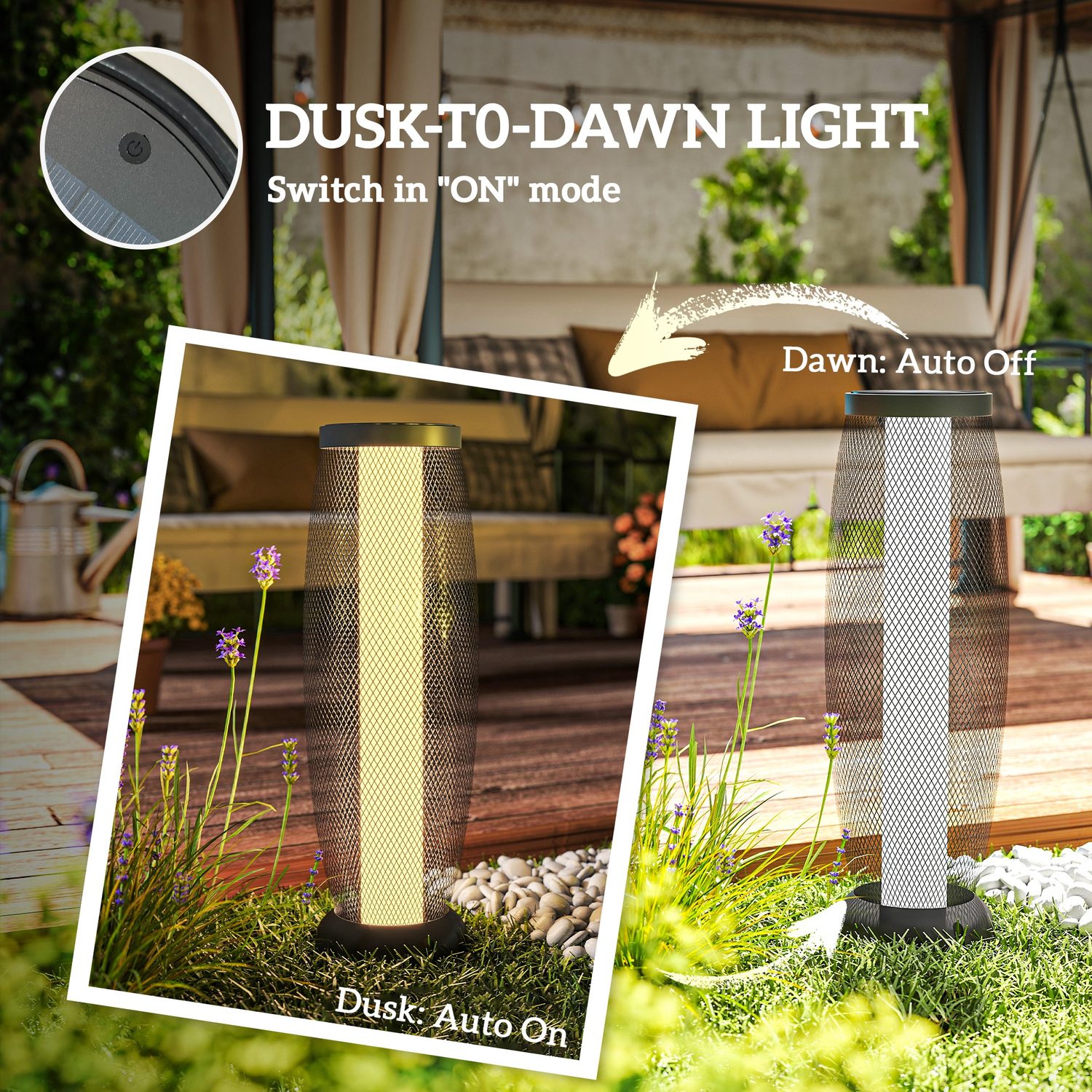 An IP44 Solar Garden Lamp That Charges by Day and Lights by Night