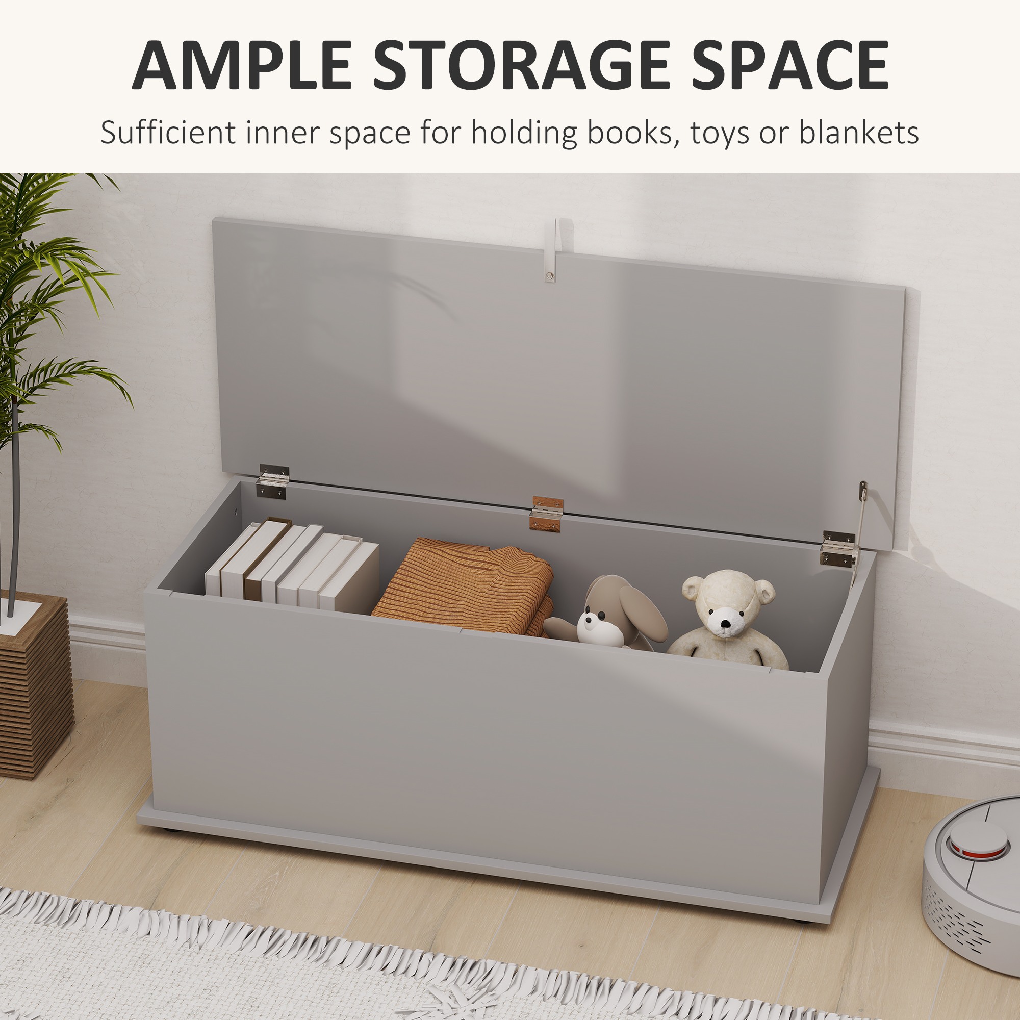 113L Grey Flip-Top Storage Chest