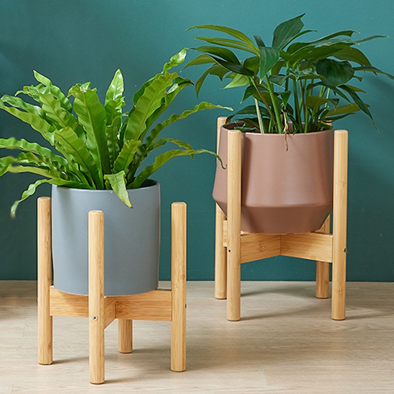 Show off indoor plants on a bamboo pot stand