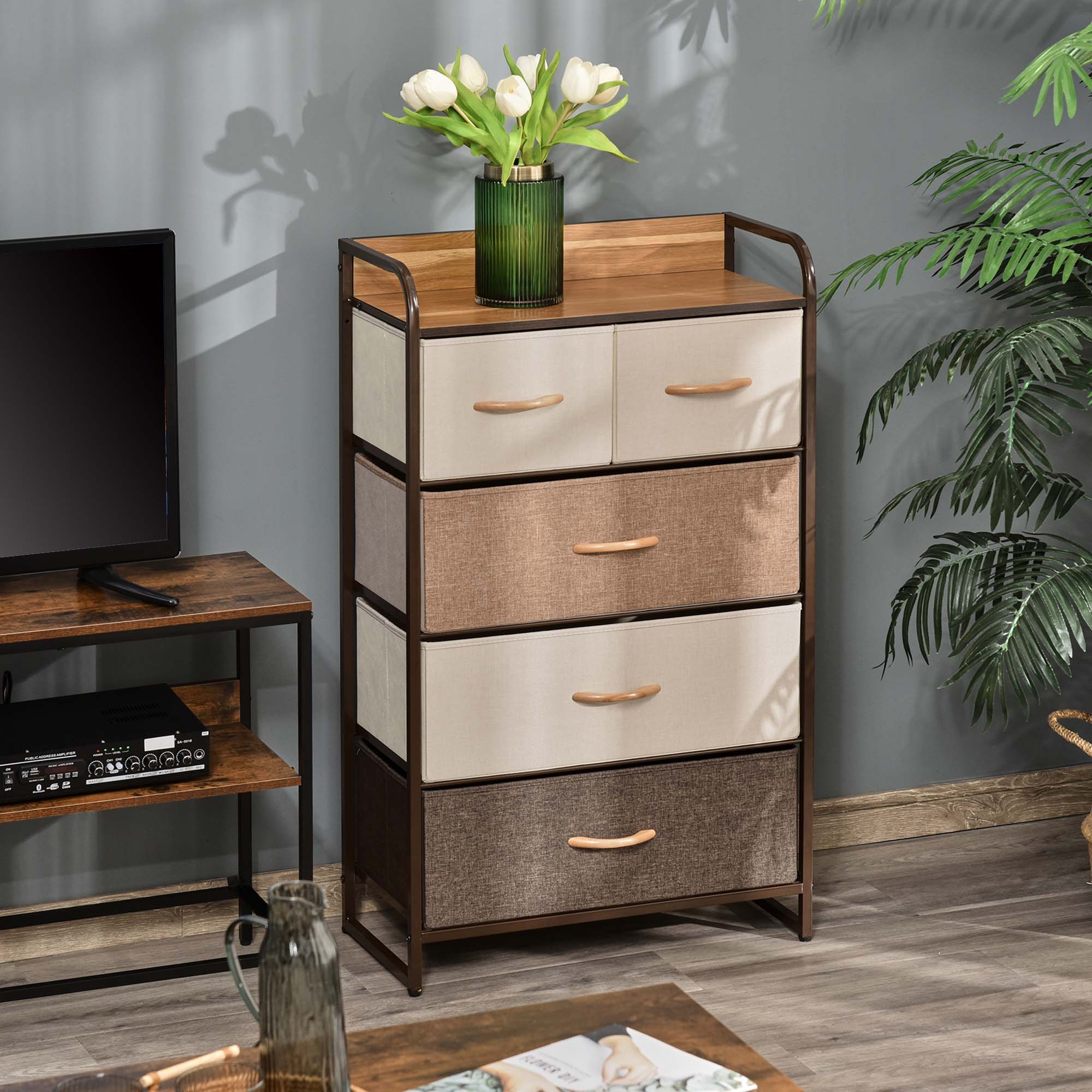 5-Drawer Fabric Dresser Tower