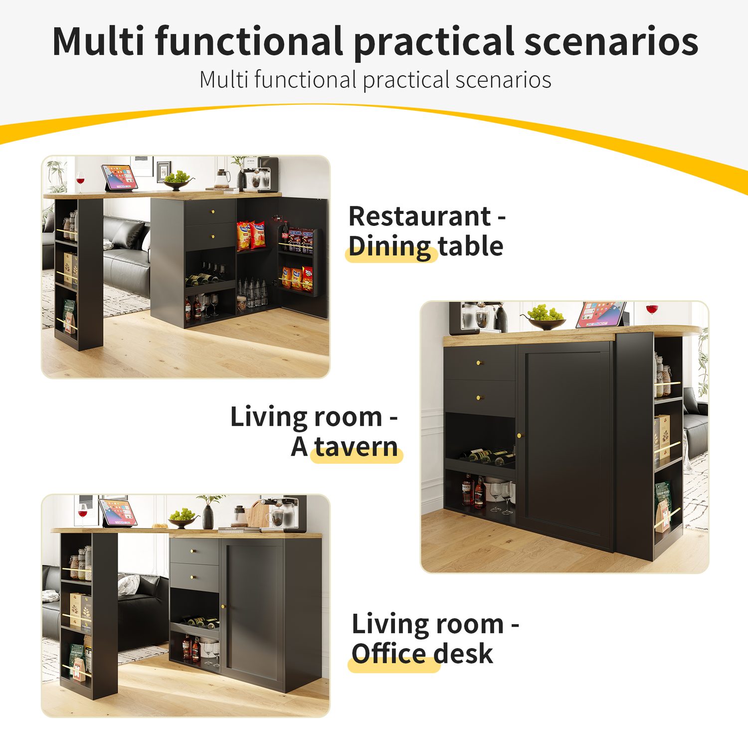 Swivel Bar Table with Clever Integrated Storage