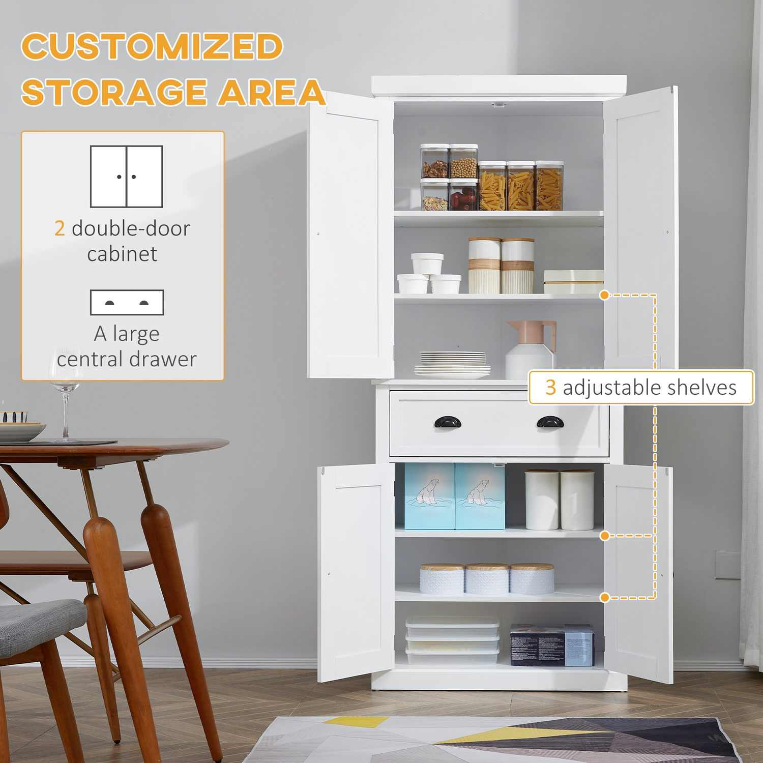 Tall White Kitchen Pantry