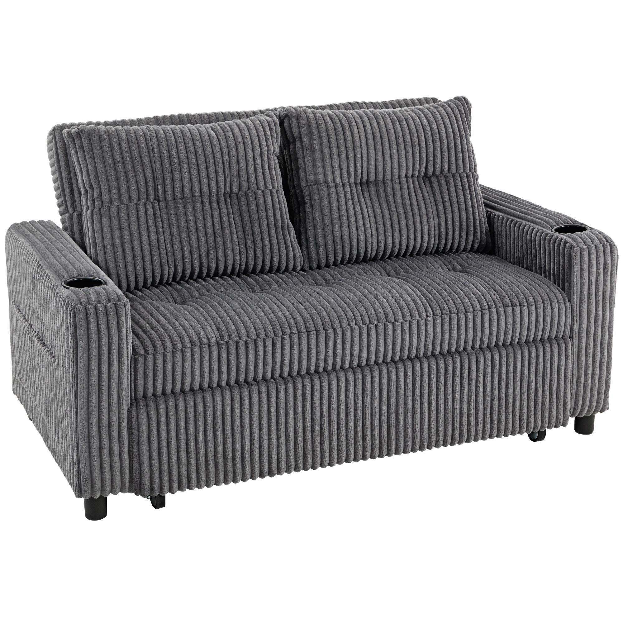Charcoal Corduroy Sofa Bed