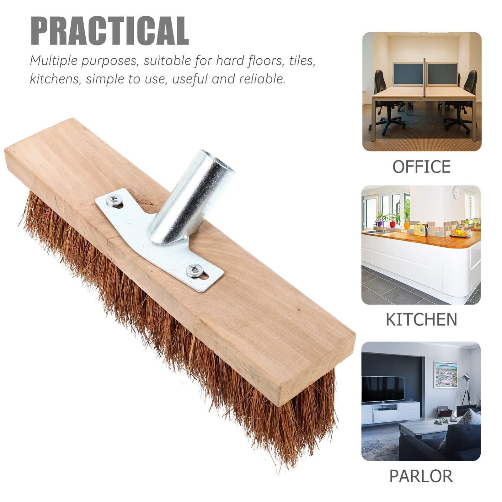 Heavy duty garden broom head for patios and yards