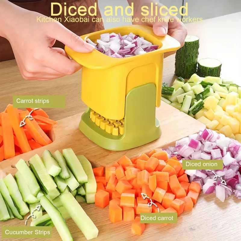 Manual Vegetable Chopper with Stainless Steel Blade Grid