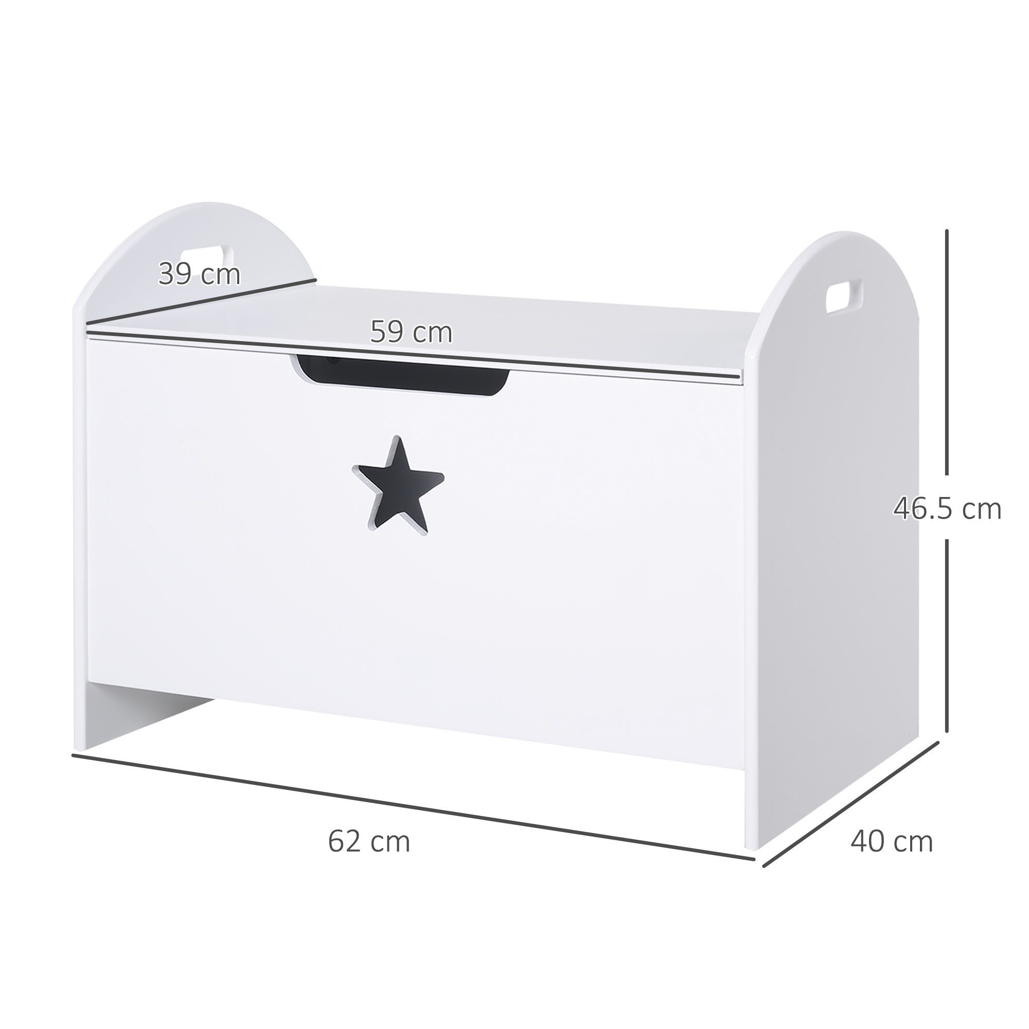 White Toy Storage Box for Children's Rooms