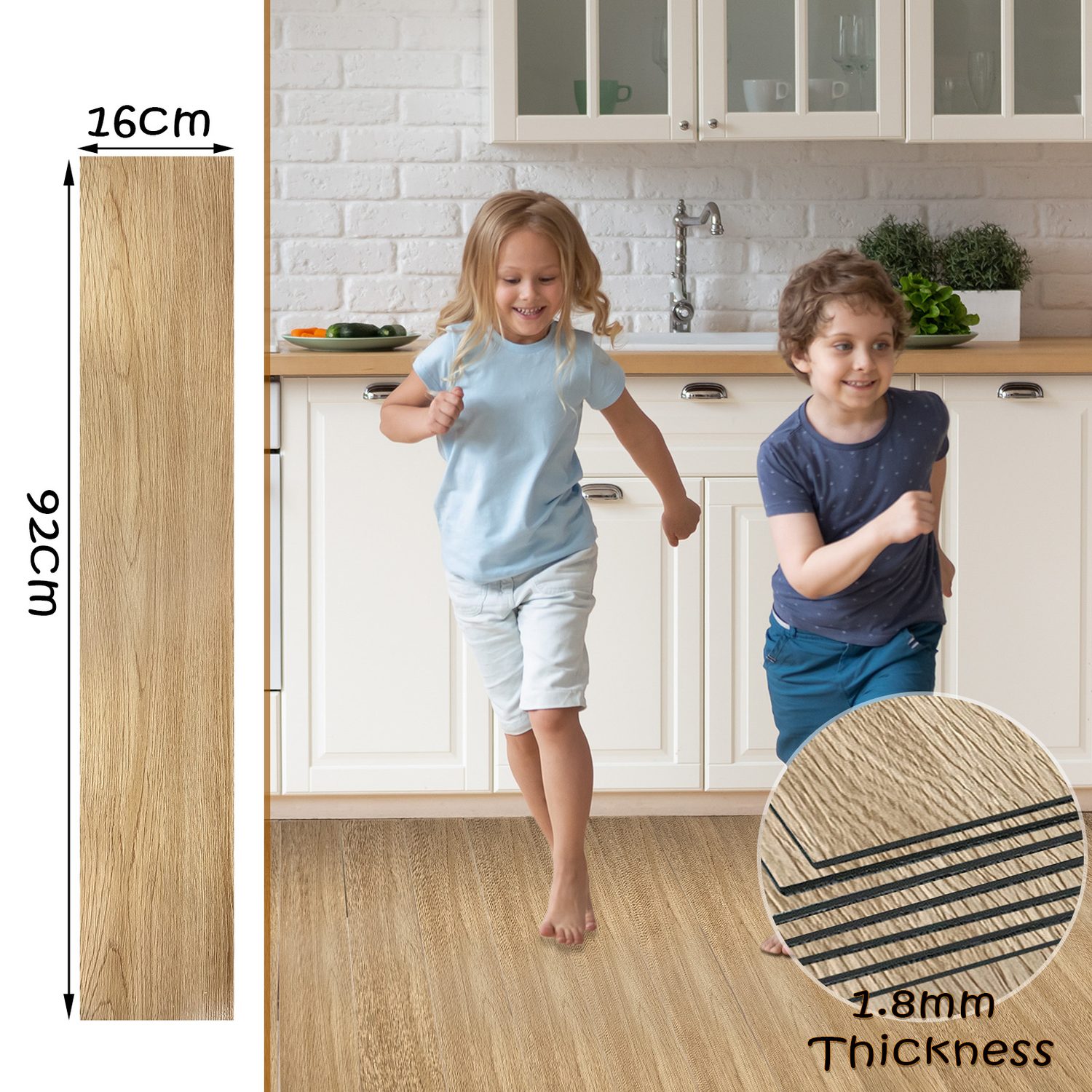Wood Effect Peel & Stick Vinyl Flooring (5 sq m Coverage)