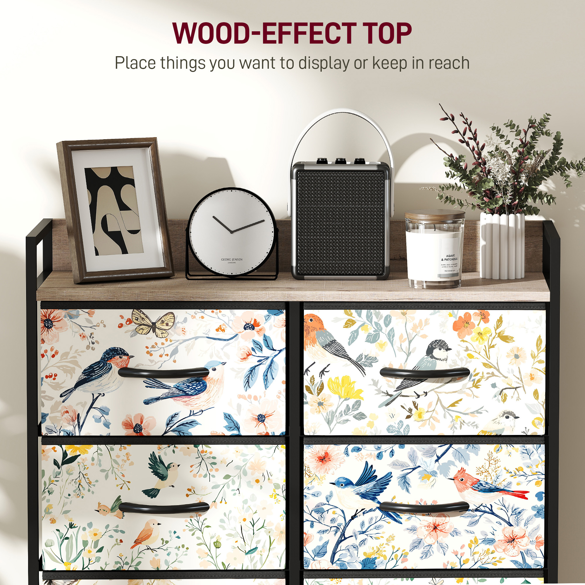 White 8-Drawer Fabric Chest
