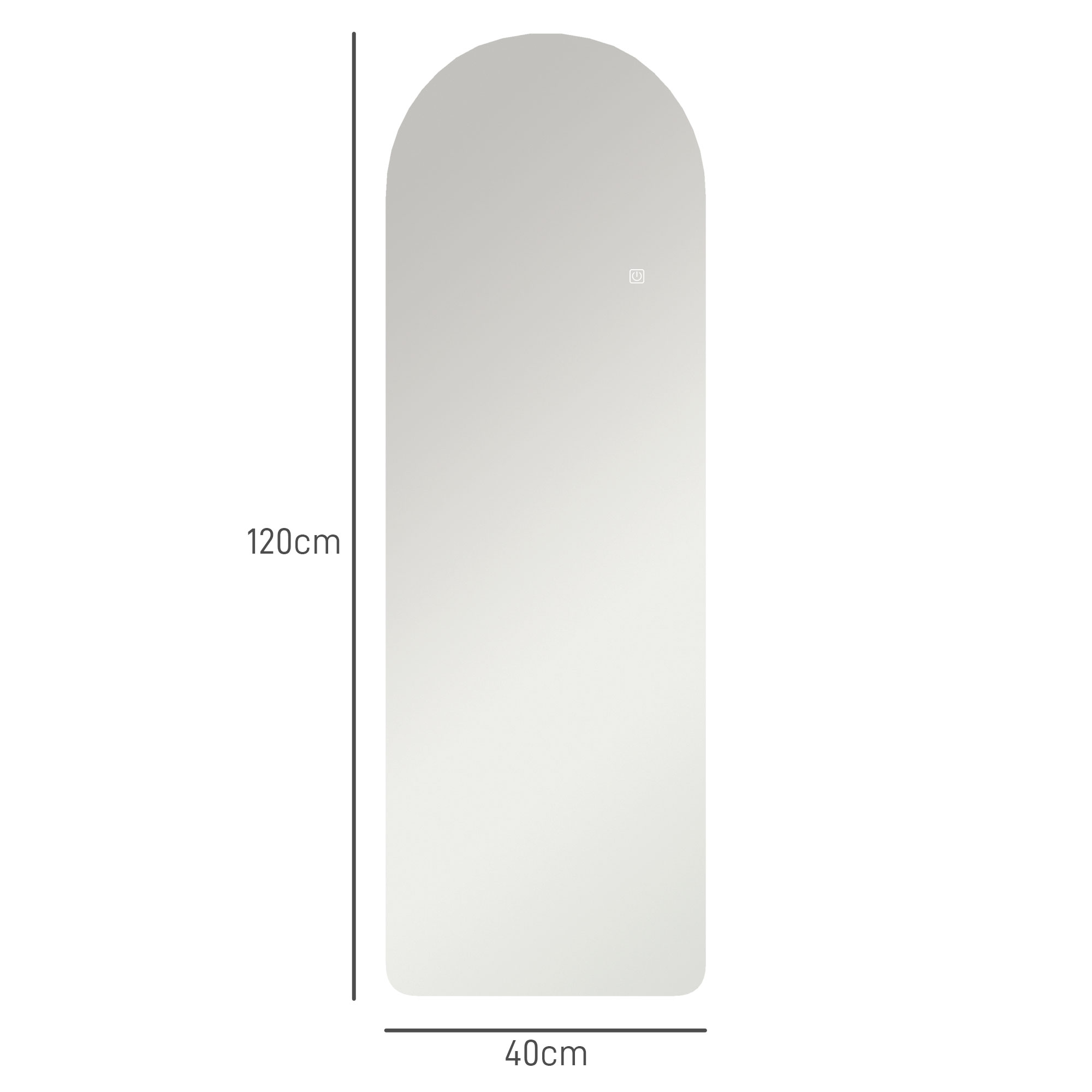 Illuminated 120x40cm Arch Mirror for Flawless Styling