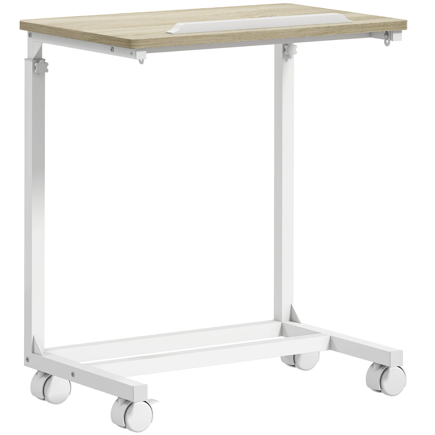 C-Shaped Height-Adjustable Desk That Slides Over a Bed or Sofa