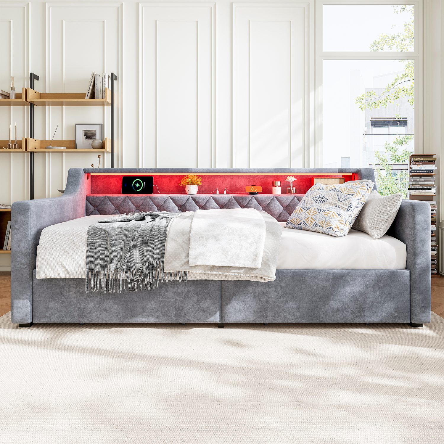 Grey Velvet 3FT Daybed