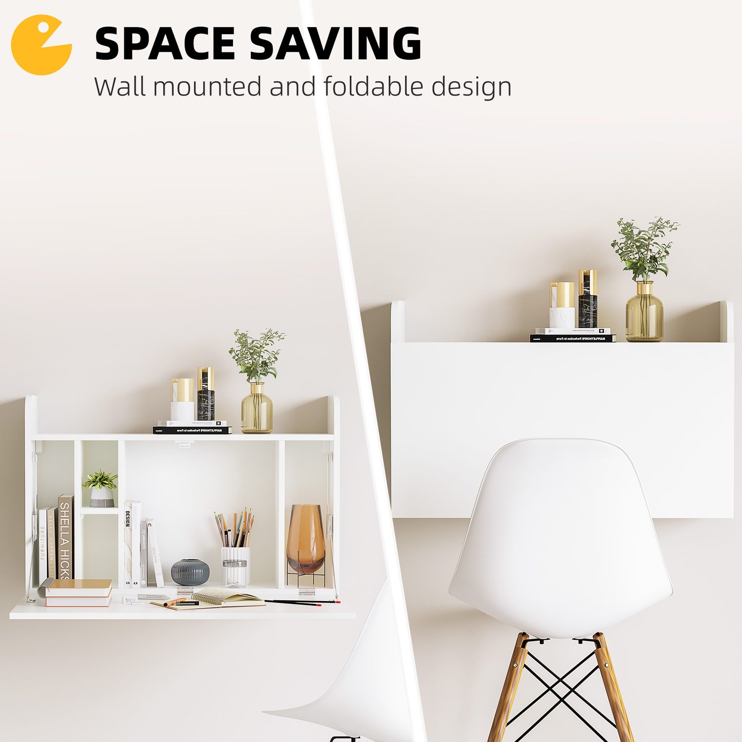 White Floating Laptop Desk