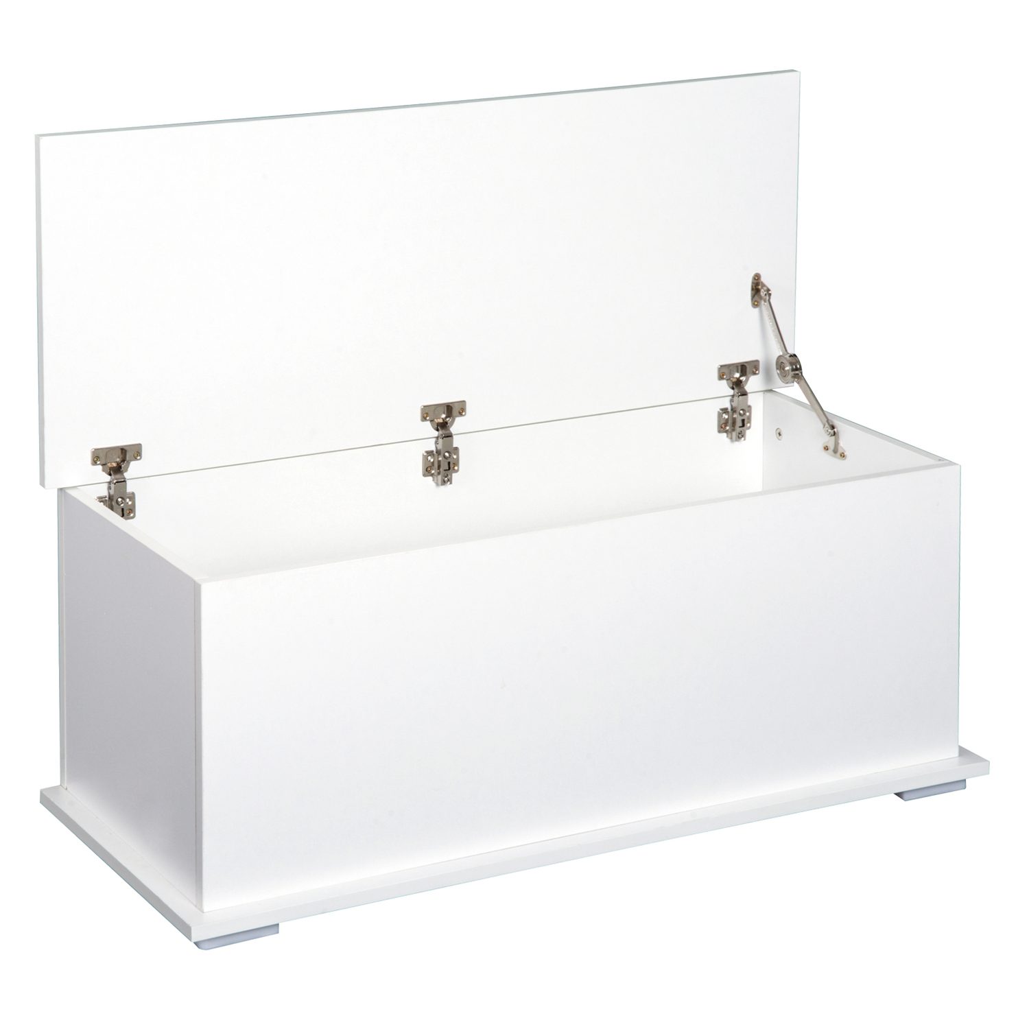 113L White Wooden Storage Chest