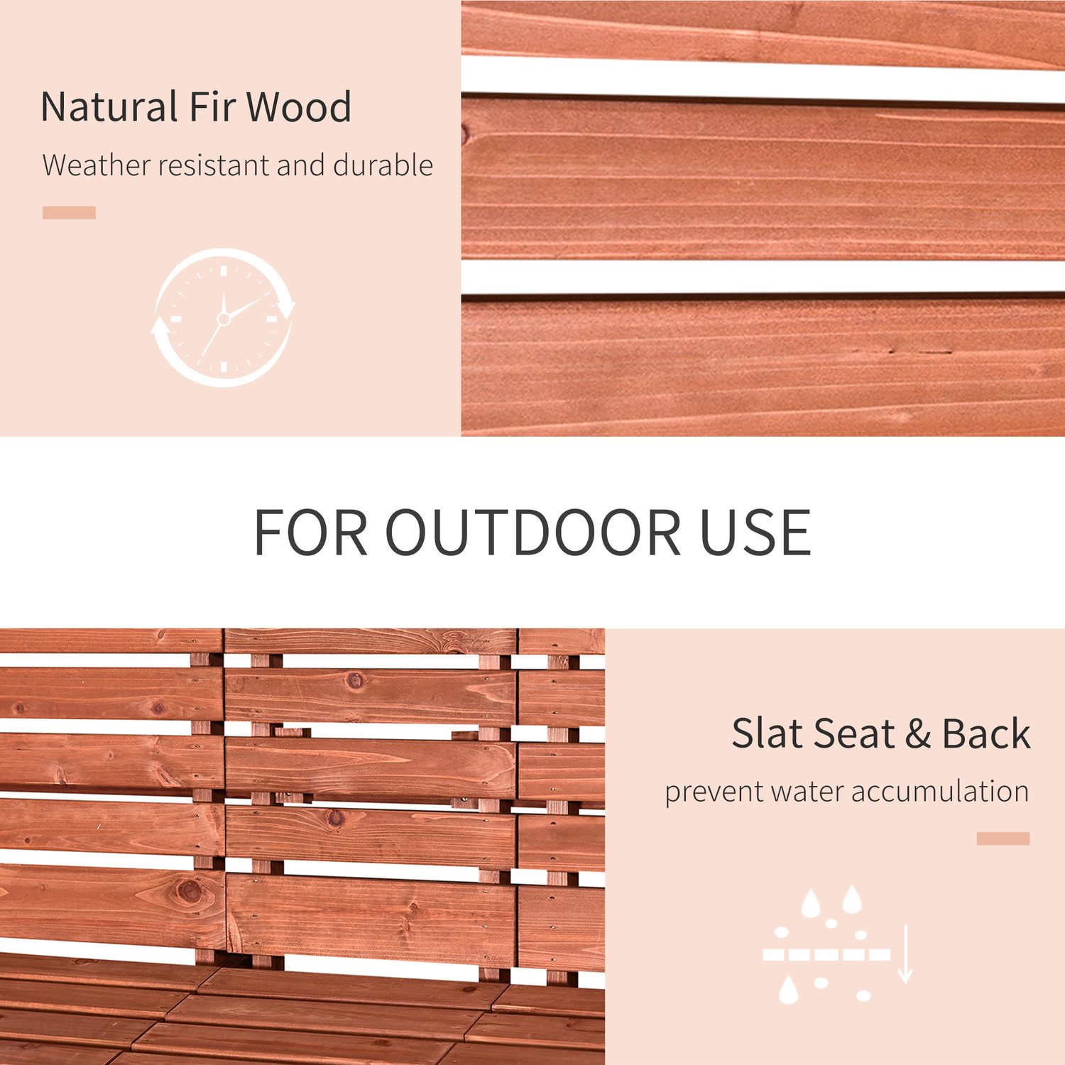 Convertible Fir Wood Garden Bench
