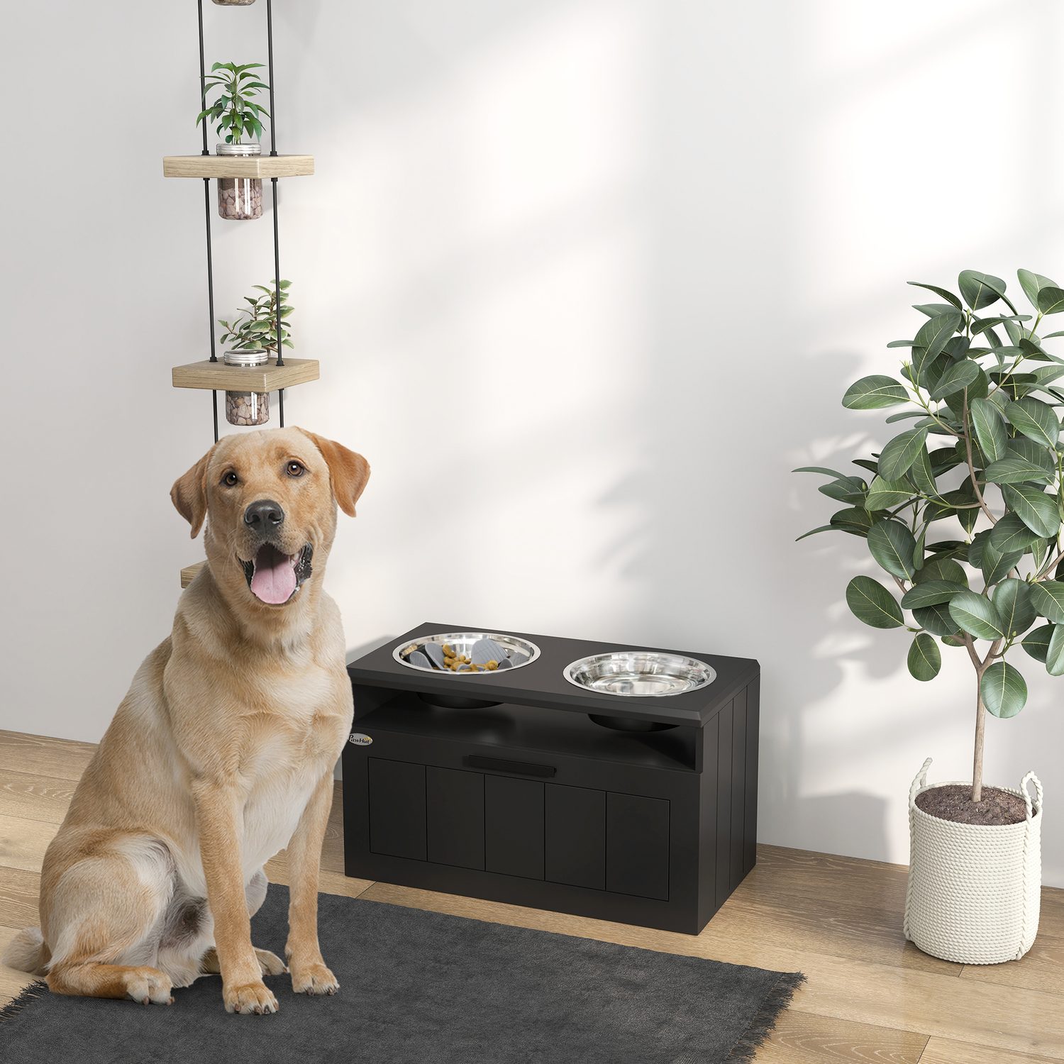 PawHut Raised Slow Feeder Bowl for Large Dogs