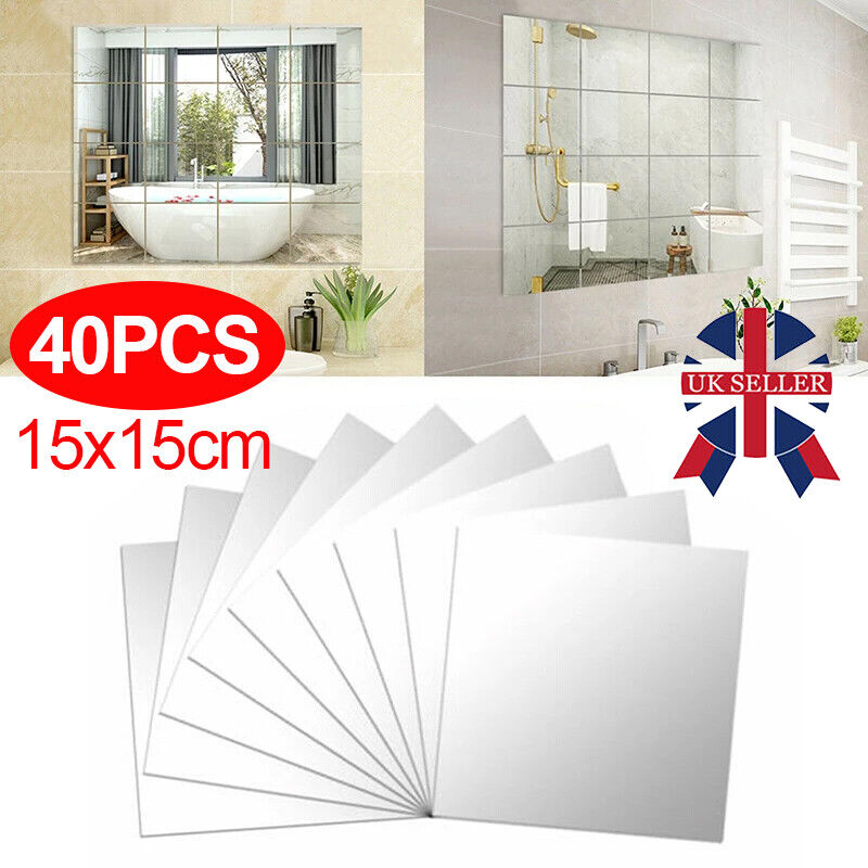 Acrylic mirror tiles 40 set on a hallway wall