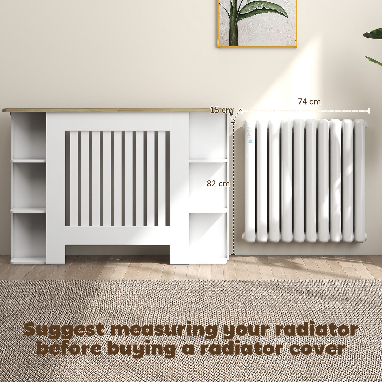 White Slatted Radiator Cover