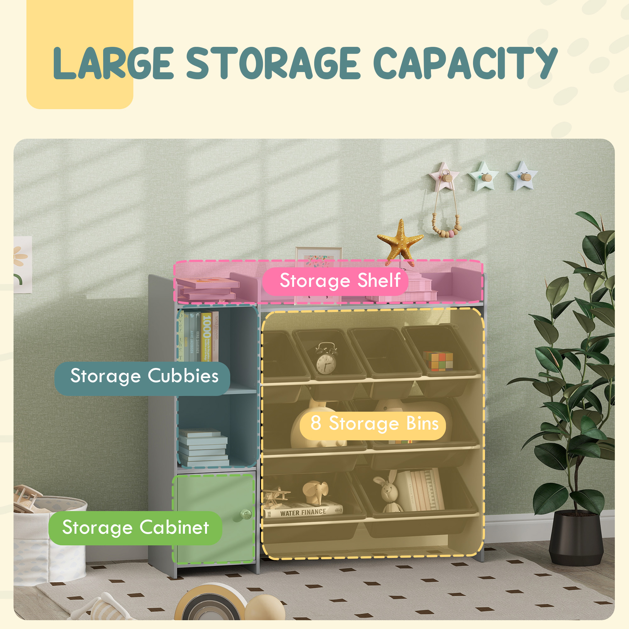 Grey Toy Storage Unit