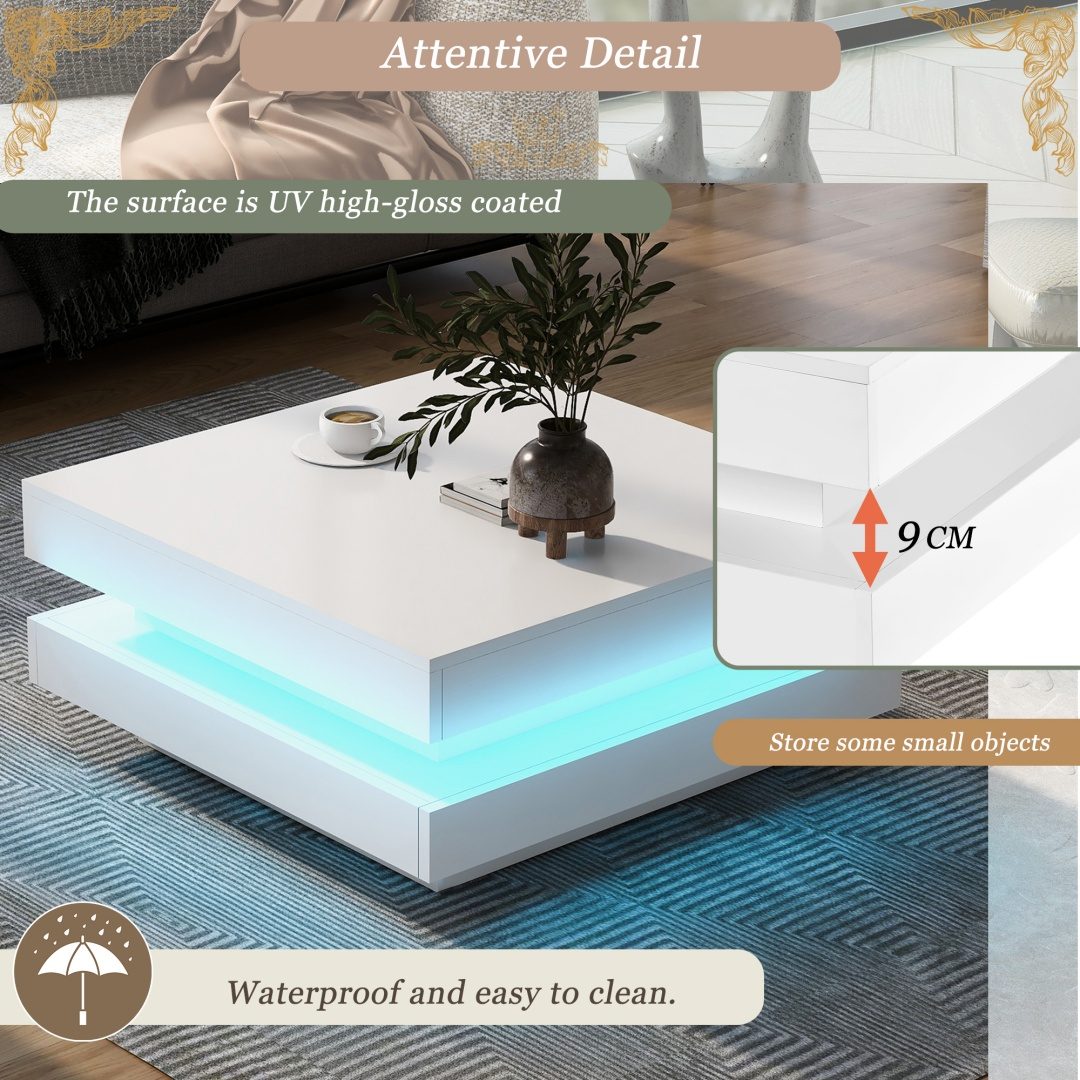 Rotating LED Coffee Table
