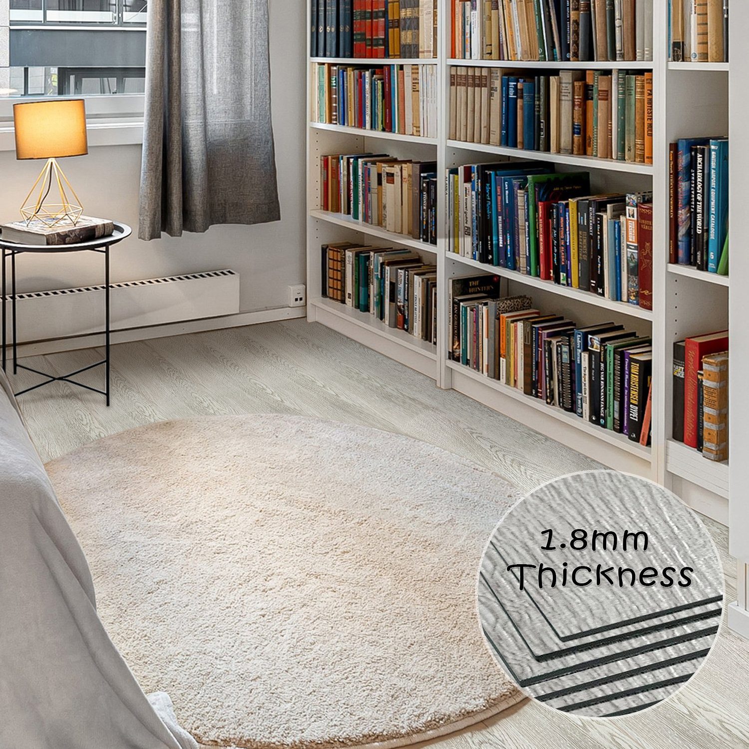 Wood-Effect Peel & Stick Vinyl Floor Planks — No Glue Needed