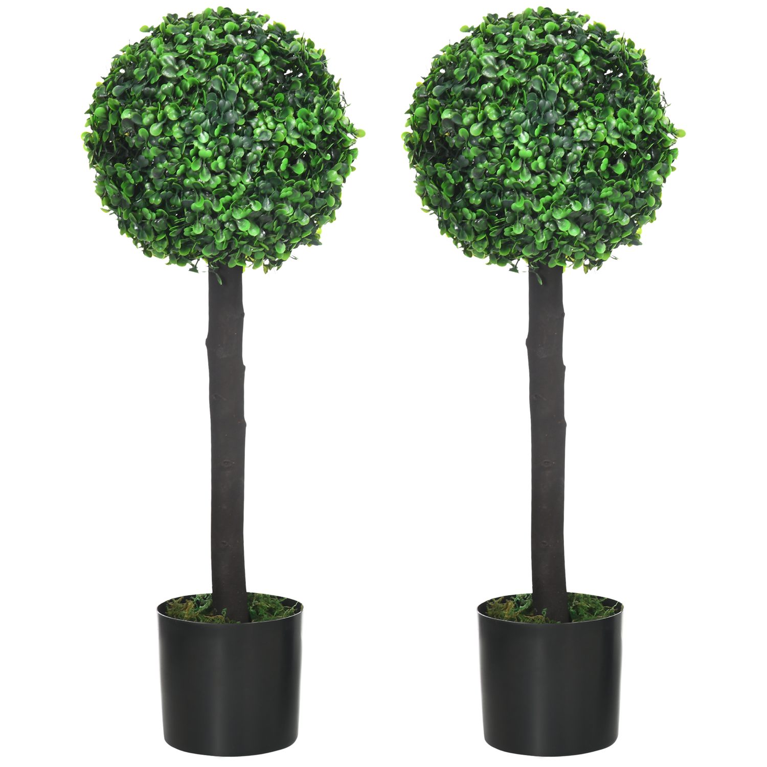 Pair of 60cm boxwood ball topiary trees in matching pots