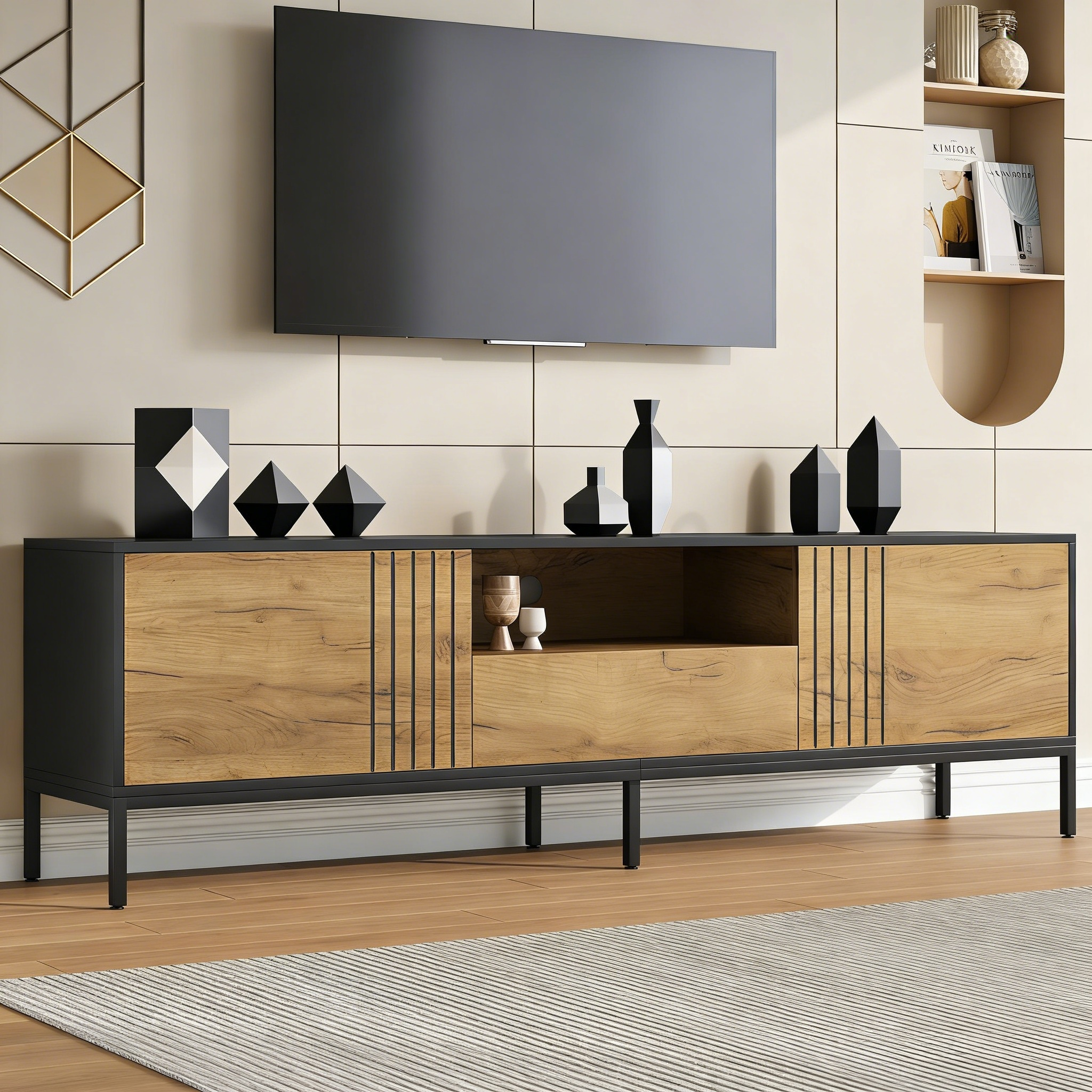 170cm Natural Wood TV Unit