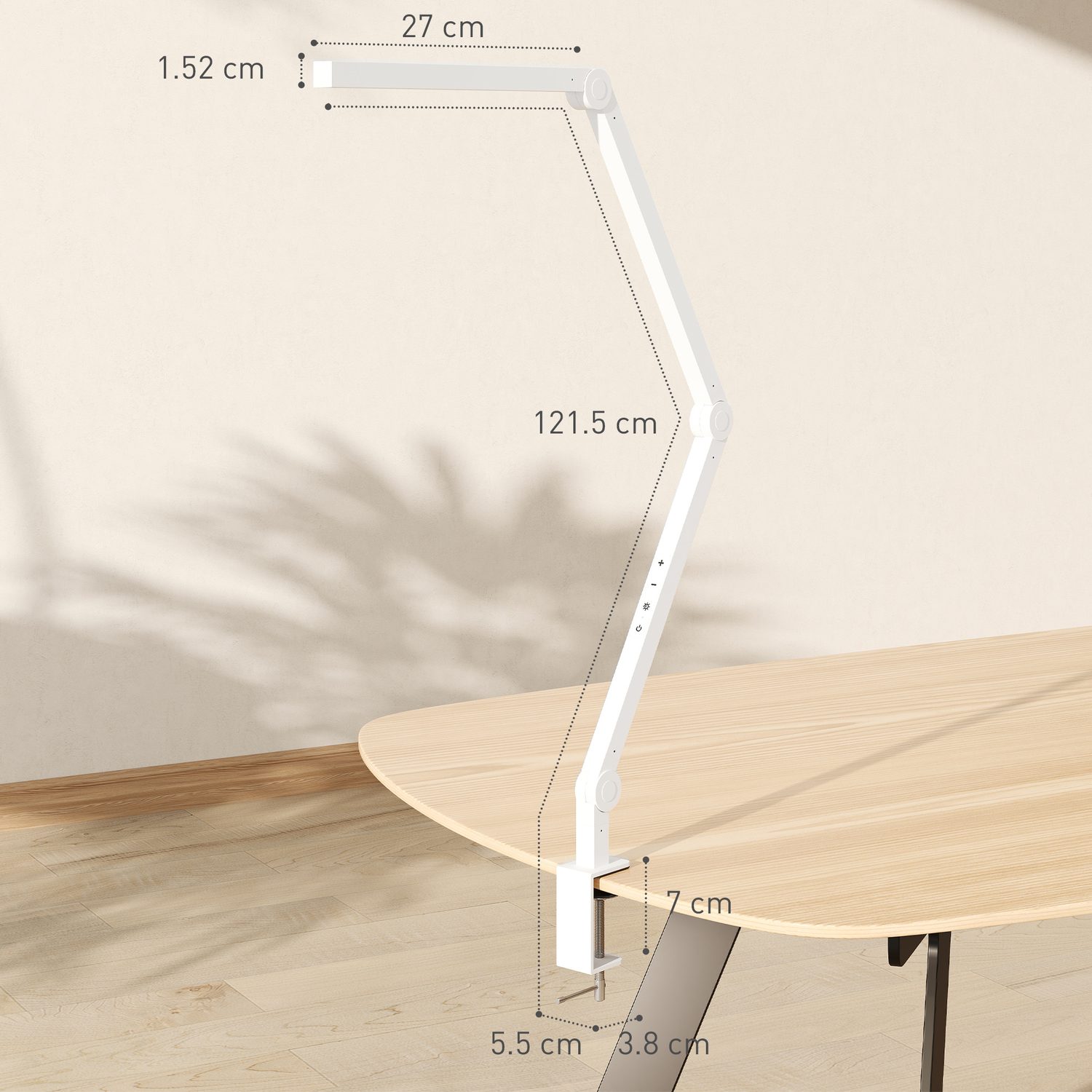 Adjustable Swing Arm Desk Lamp with Clamp and 5 Brightness Levels