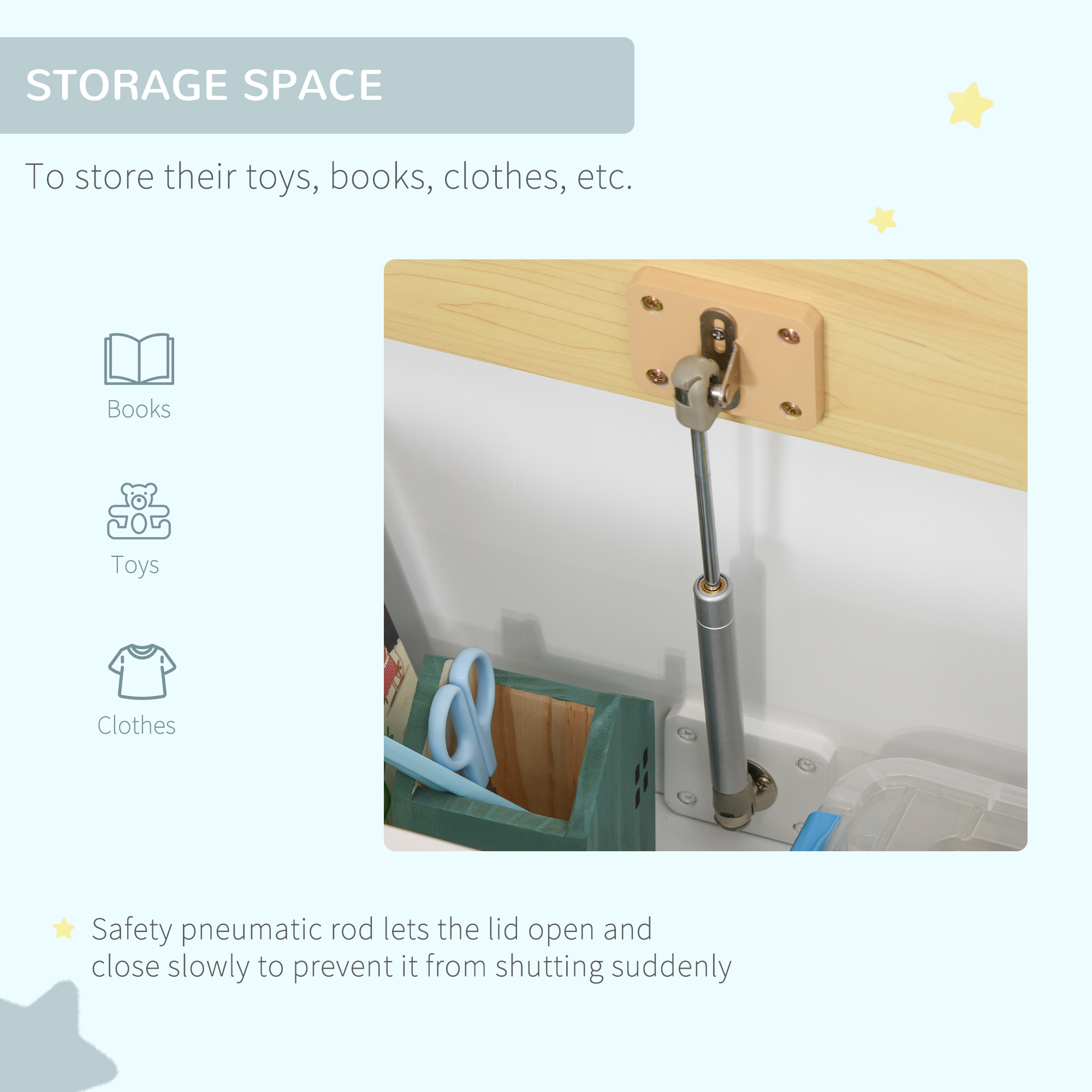 White Toy Box Bench for Children's Rooms