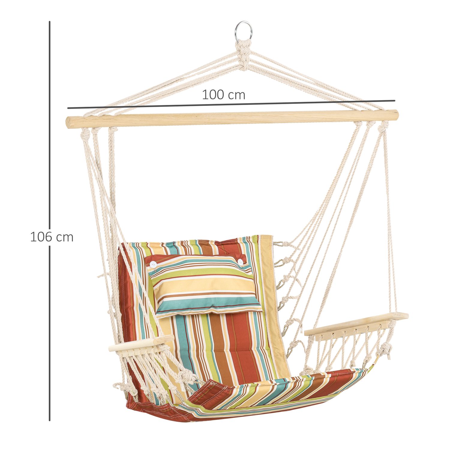 Sink into a colourful hanging hammock chair