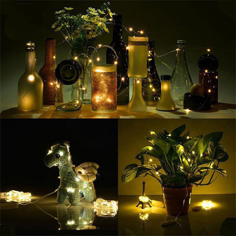 Pack of 6 Battery-Powered 2m Fairy String Lights, 20 Warm White LEDs