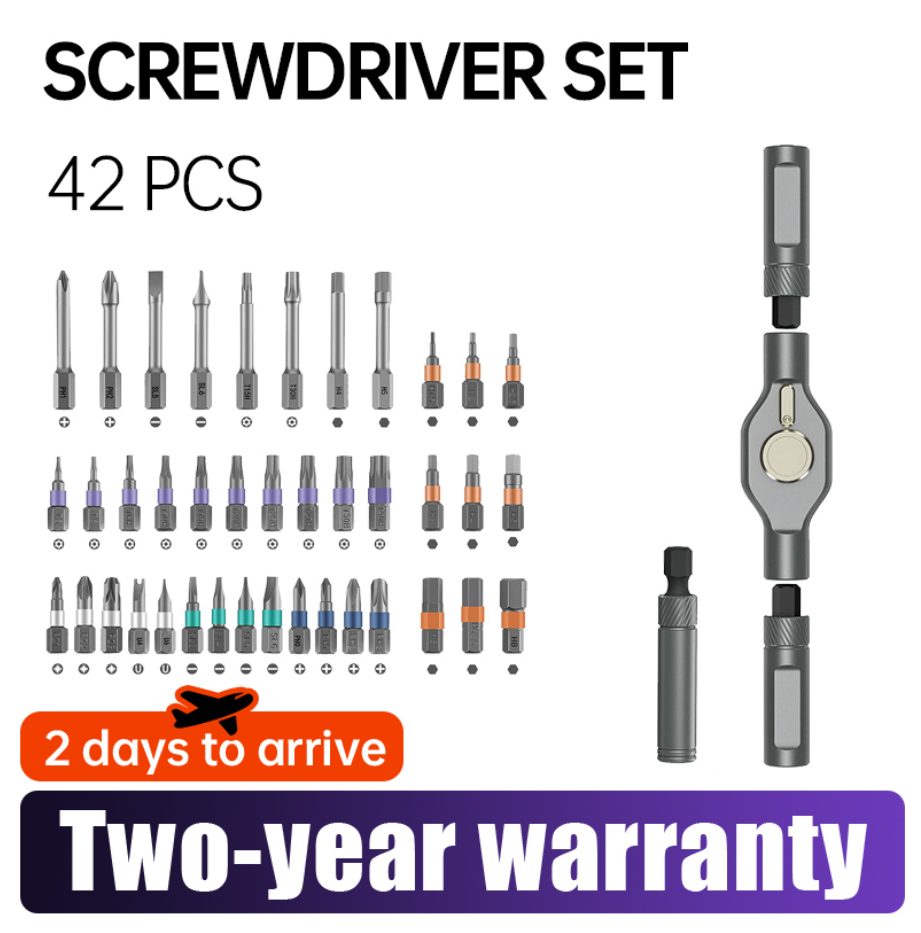 42-Piece Magnetic Screwdriver Bit Set for Home and Workshop Use